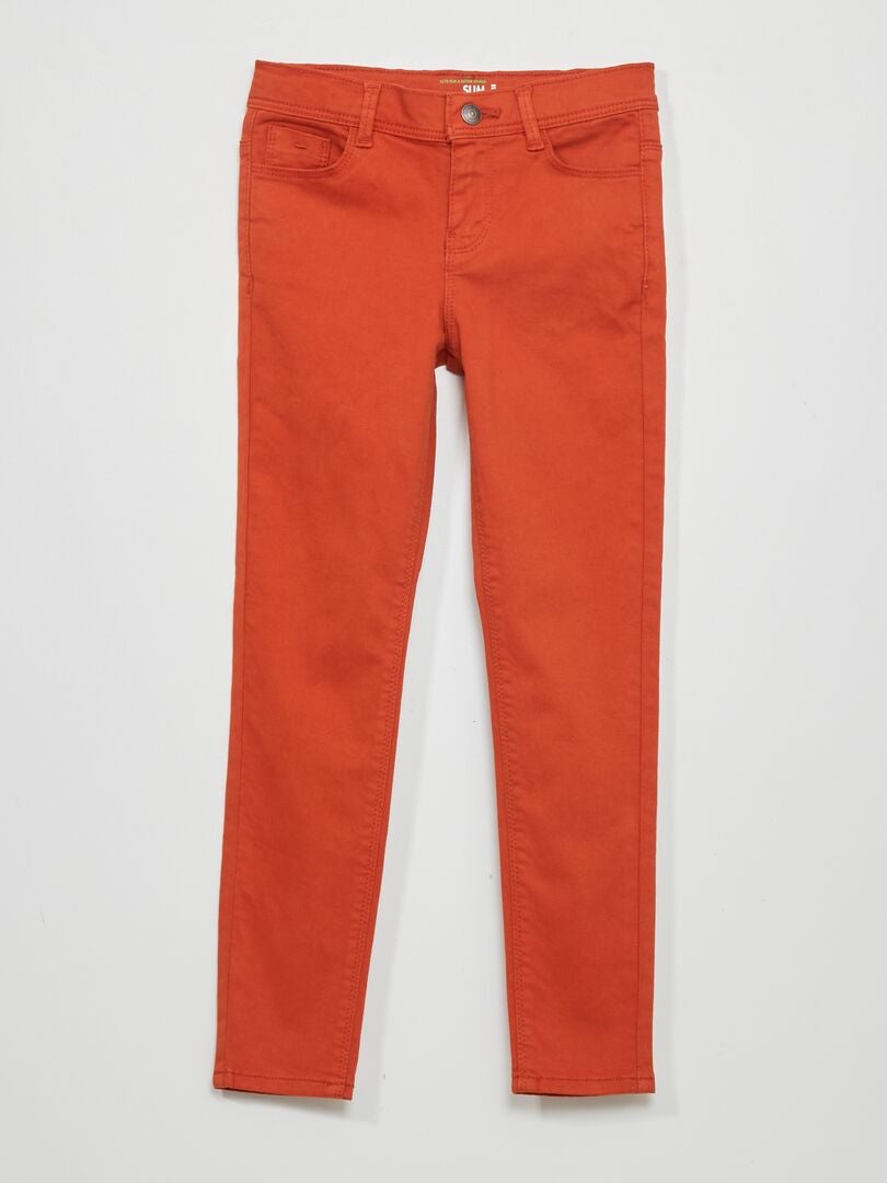 Calça jeans slim - Laranja