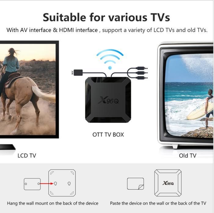 X96Q TV Box Android 10.0 TV Box H616 - 2GB+16GB / 4K HD Multimedia WiFi 2.4G, Multimedia Player TV Box -b21