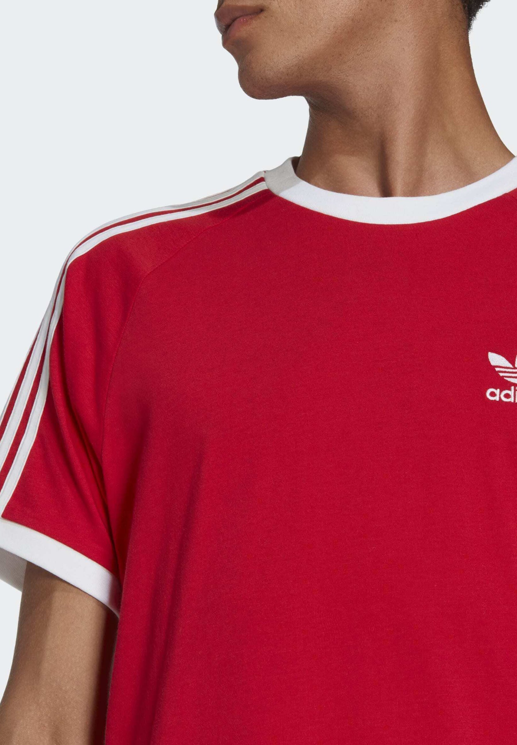 adidas Originals ADICOLOR CLASSICS 3-STREIFEN - Print-T-Shirt - Better Scarlet