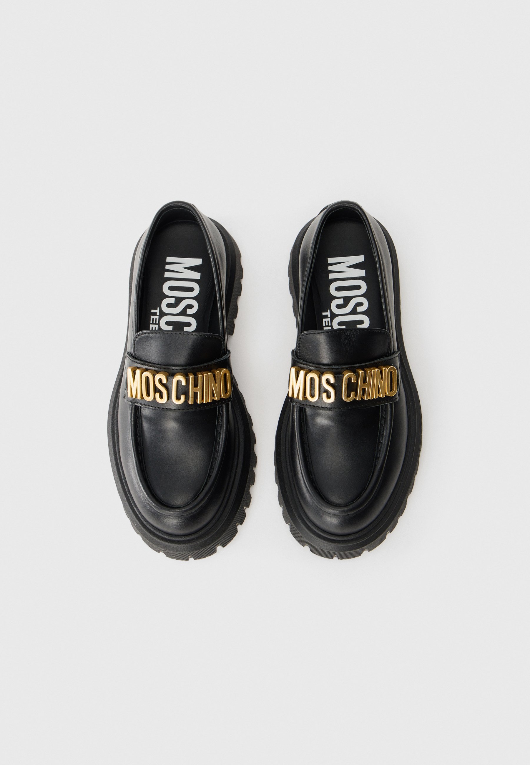 MOSCHINO UNISEX - Instappers - zwart/goudkleurig