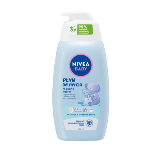 NIVEA BABY płyn do mycia łagodna kąpiel dla dzieci z pompką 450 ml