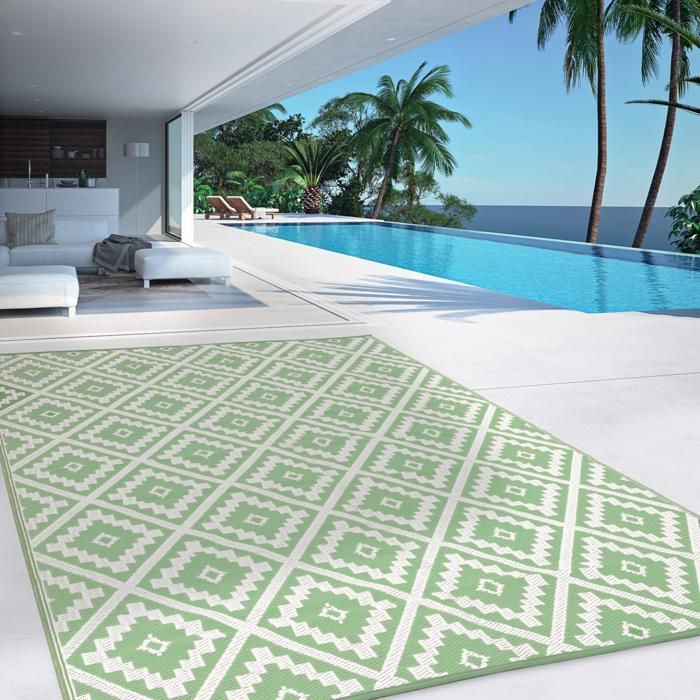 IDMARKET Tapis extérieur BAHAMAS vert sauge 180 x 280 CM
