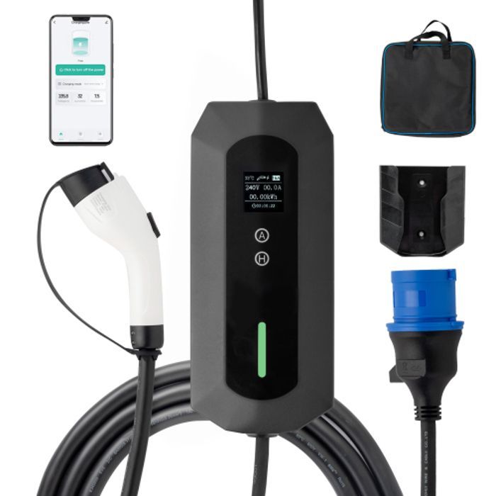 Cavo di ricarica per veicoli elettrici da 7,2 m, caricabatterie per auto elettriche, 7,2 kW/h, controllo tramite app intelligente.