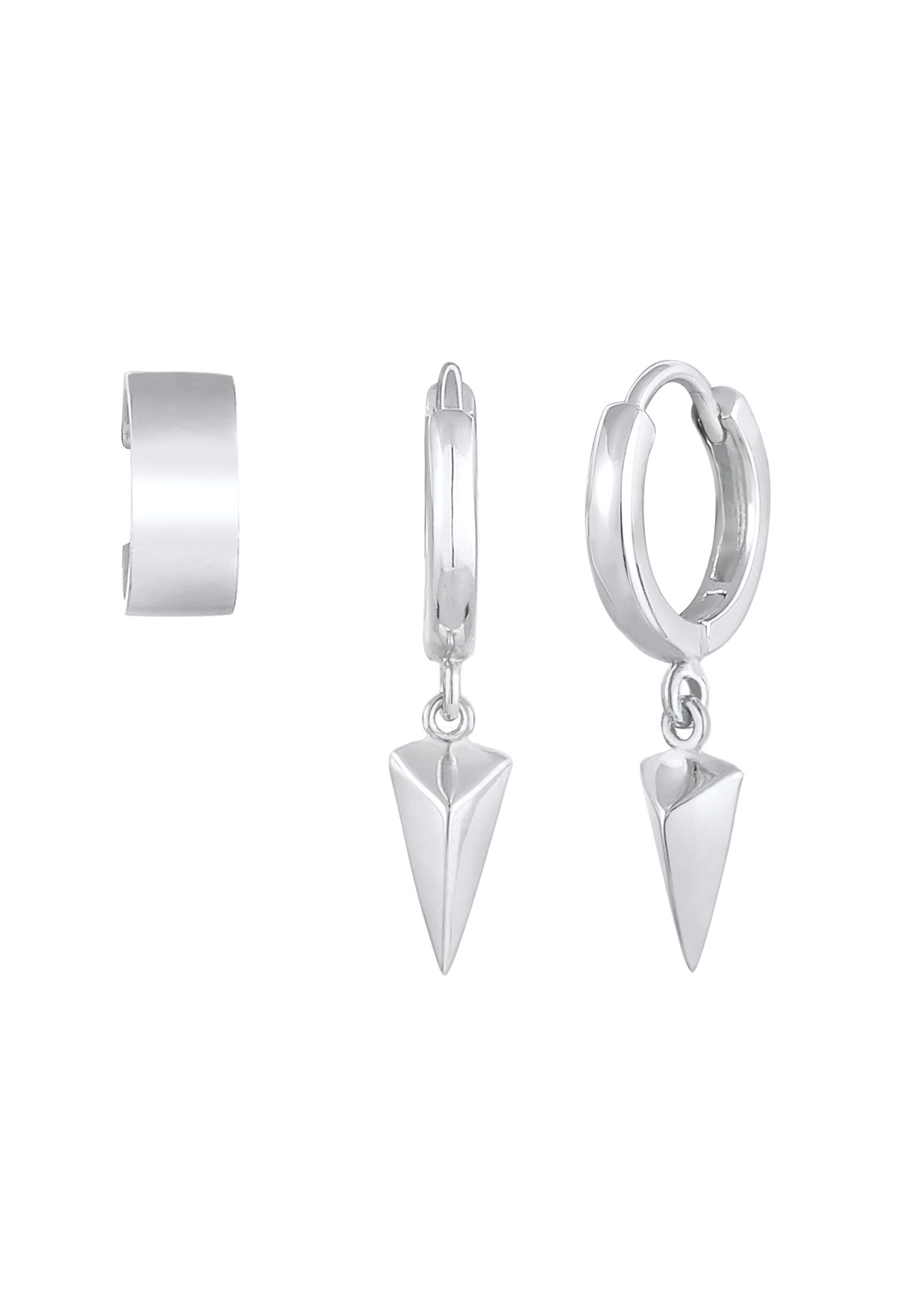 Elli Triangle créoles pour dames en 925/1000 argent massif