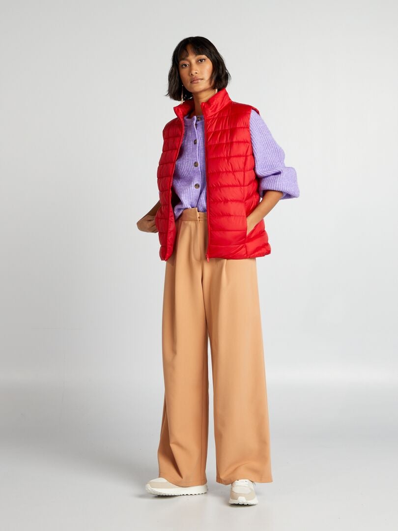 Mouwloos donsjack - ROOD