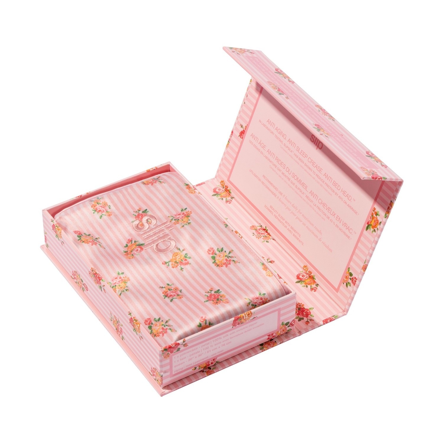 Slip Skincare Slip tīra zīda spilvendrāna (Queen izmēra) – ziedlapiņa – 1 gab.