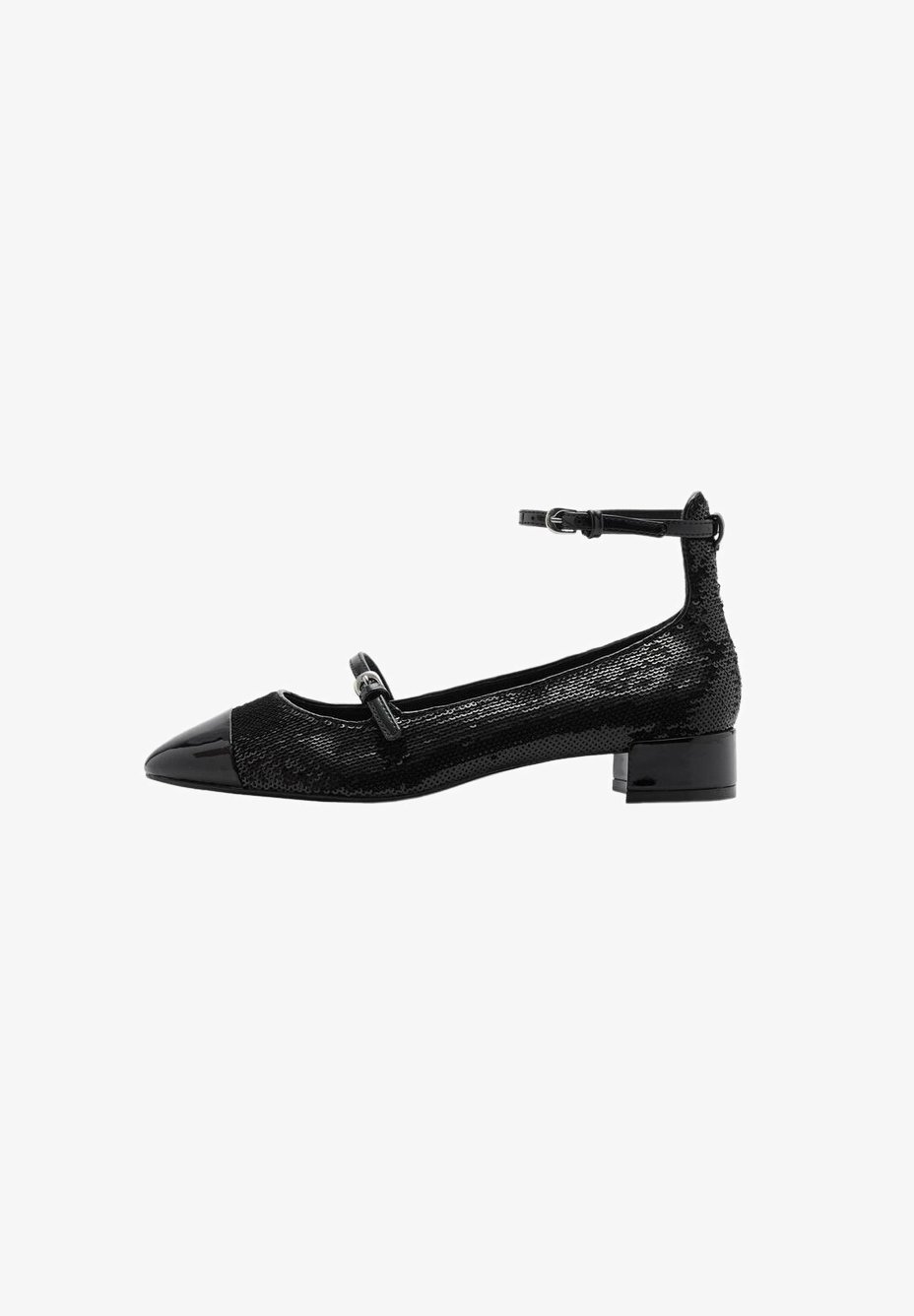 Ballerines Mango à bride cheville - noires