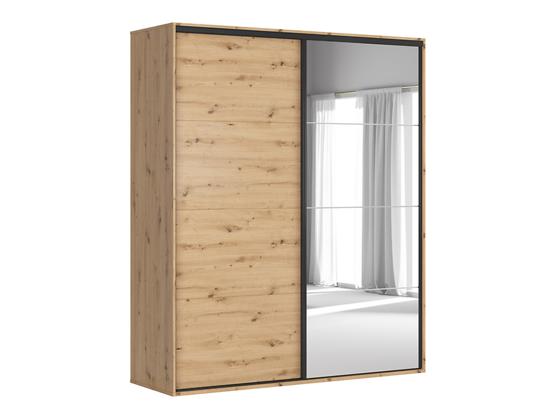 Szafa przesuwna Flex 200 cm z lustrem dąb artisan