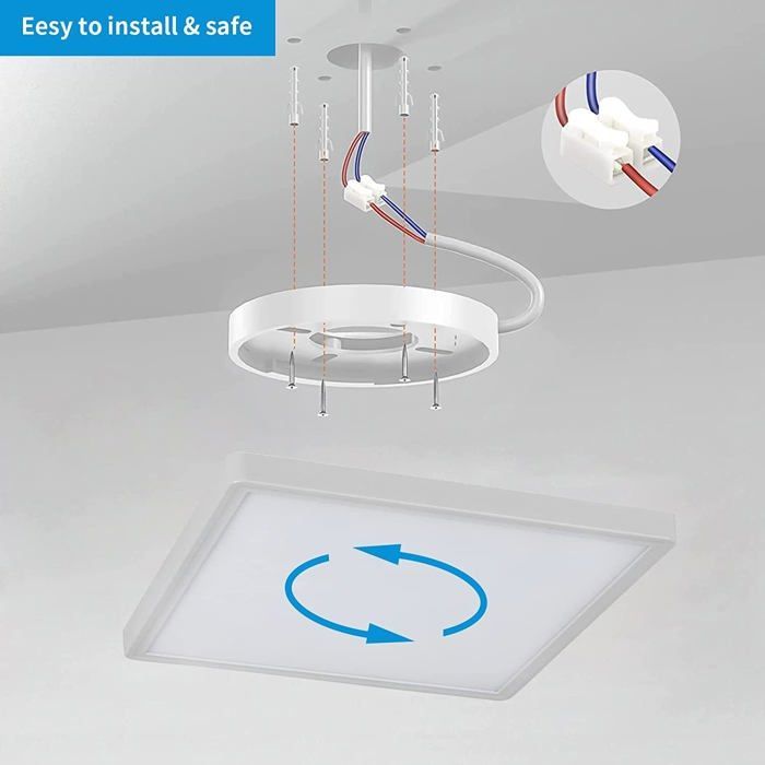DORLINK Plafonnier LED Étanche IP50 - Design Moderne - Classe Énergétique E - Pour Salle d’Eau Cuisine Séjour