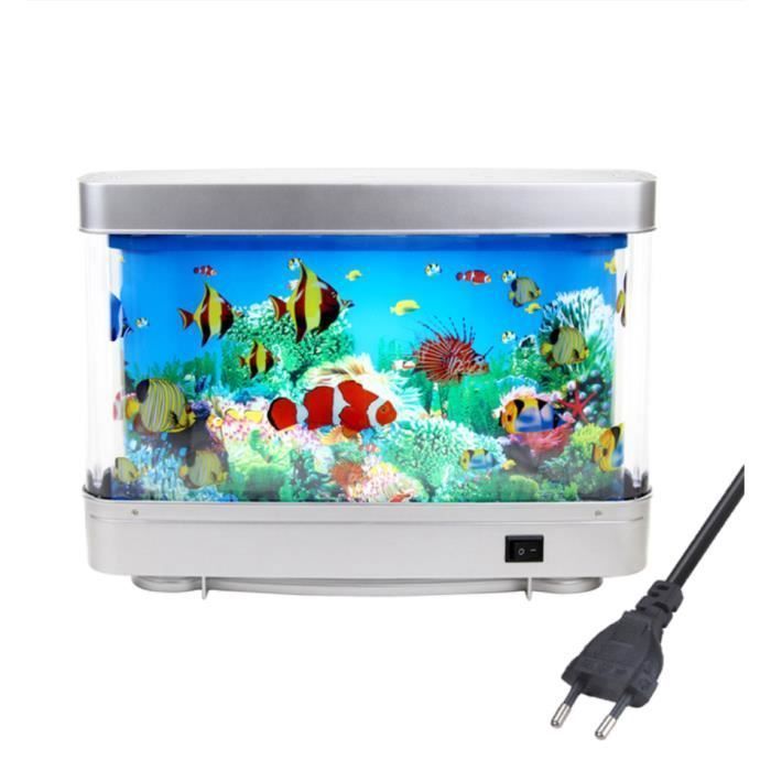 Peces tropicales, lámparas preciosas, acuario decorativo, luz nocturna, océano virtual, lámpara de mesa LED dinámica, Label decor