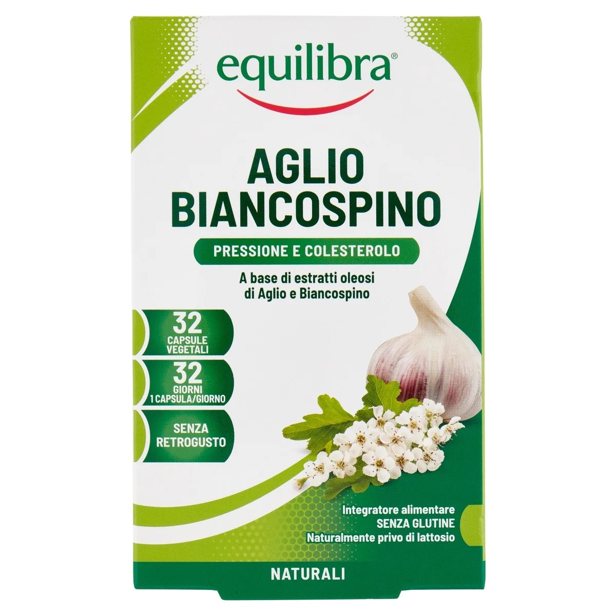 EQUILIBRA Equilibra Knoblauch und Weißdorn 32 Tabletten Nahrungsergänzungsmittel für das Herz-Kreislauf-Wohlbefinden