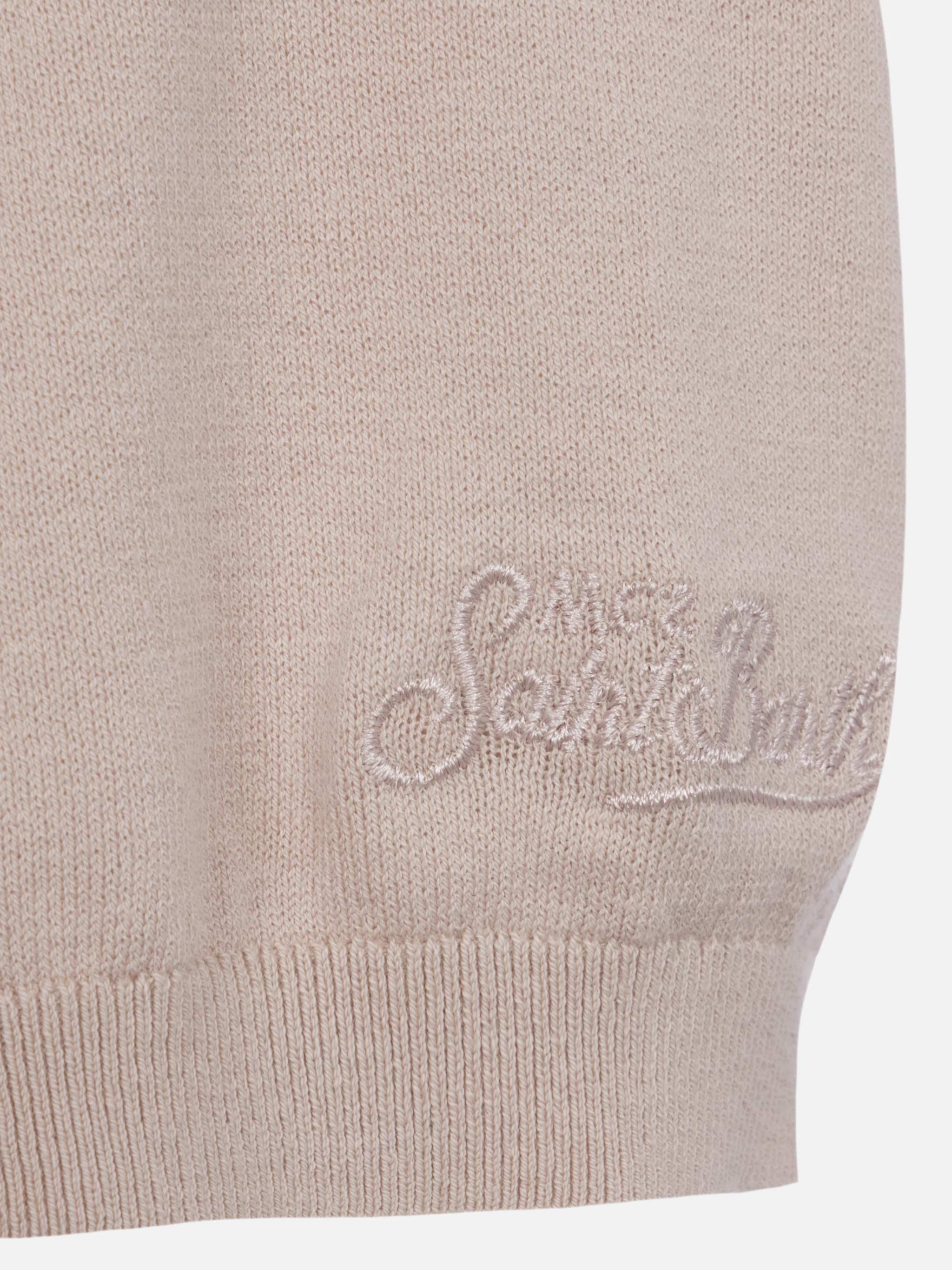 Sloan poloshirt in steengrijs gebreid zonder knopen