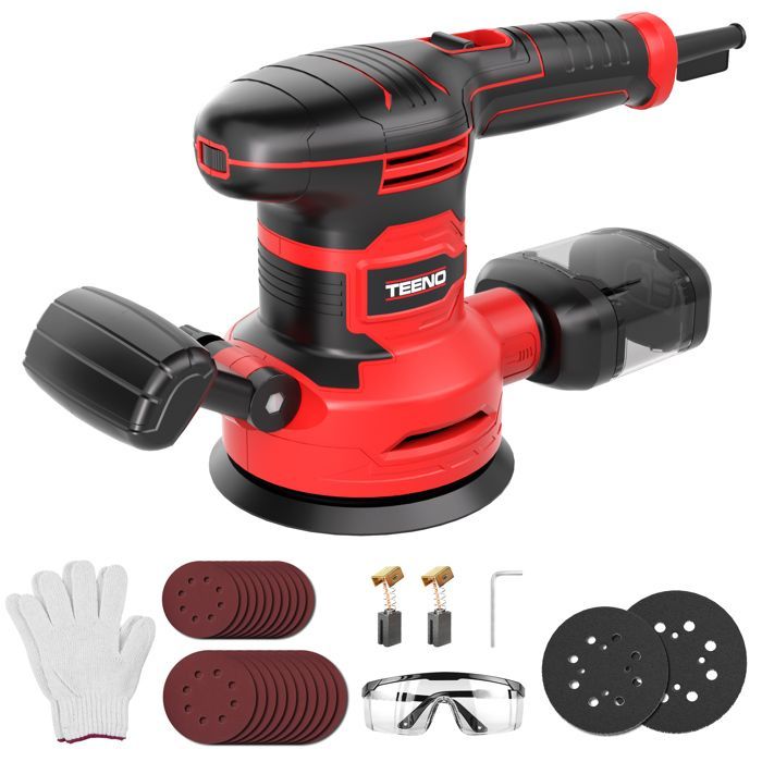 Levigatrice orbitale - TEENO - TEENO - 450W - 6 velocità (7000-13000 giri/min) - 125/150 mm (20 dischi)