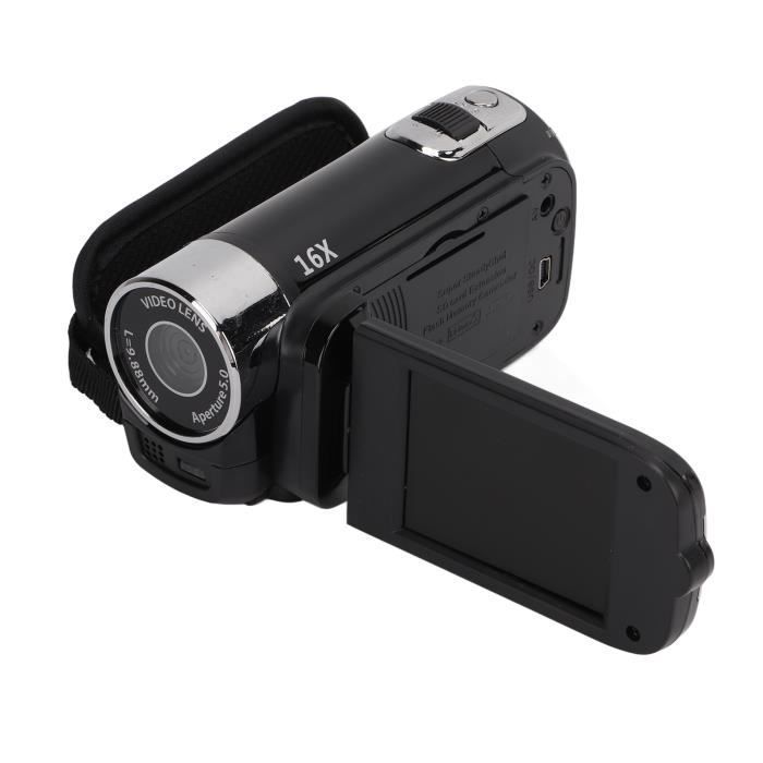 Videocamera digitale Vvikizy Ultra HD 4K con zoom, schermo a colori da 48 MP, rotazione a 270°, zoom 16x, memoria flash USB.