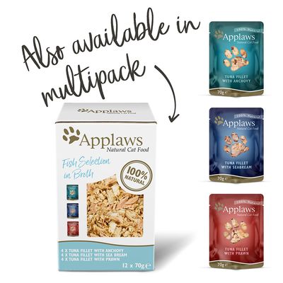 Bustine per gatti adulti Applaws, confezione mista, al gusto brodo, 70 g
