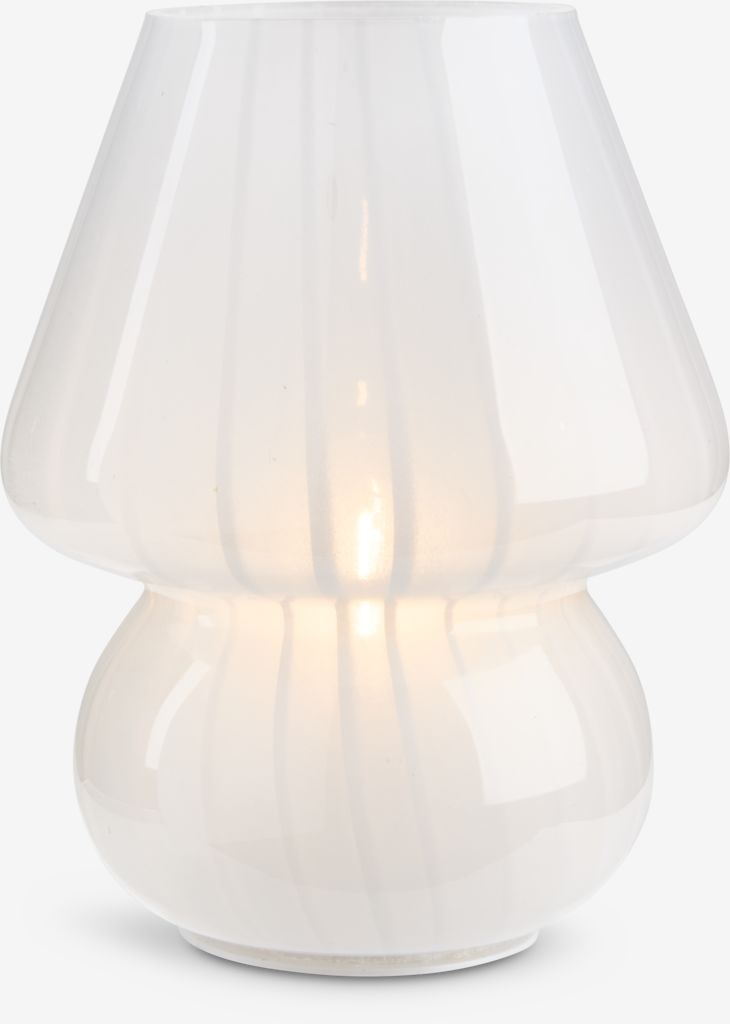 JONNY JONNY ar baterijām darbināma lampa Ø15xH18cm ar taimeri, balta