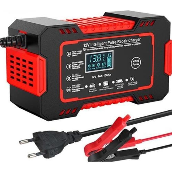 Battery Charger - EMS - 12V/24V 8A - Smart - Portable - LCD Screen