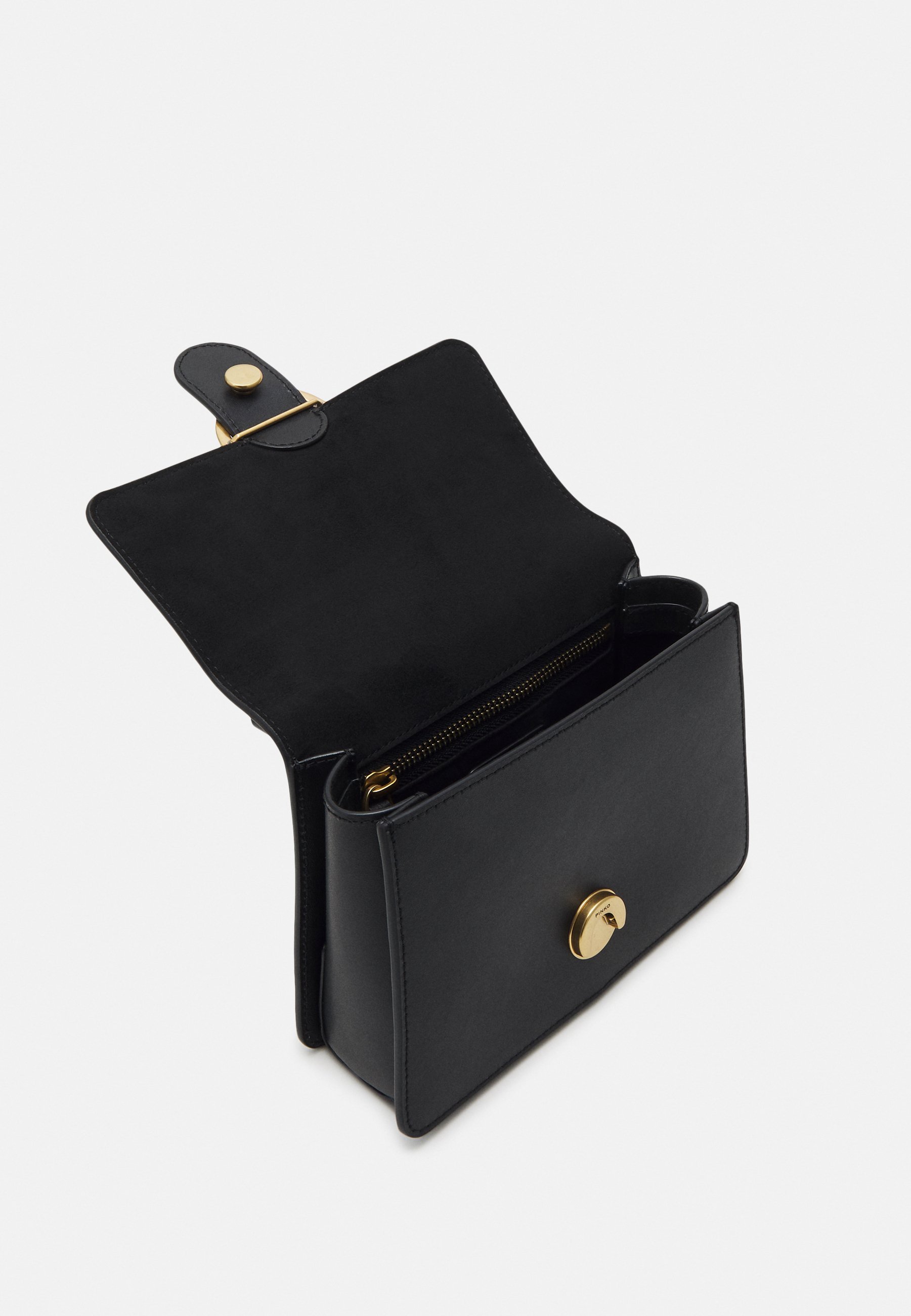 Pinko LOVE ONE TOP HANDLE MINI - Handtas - zwart/antiek goudkleurig