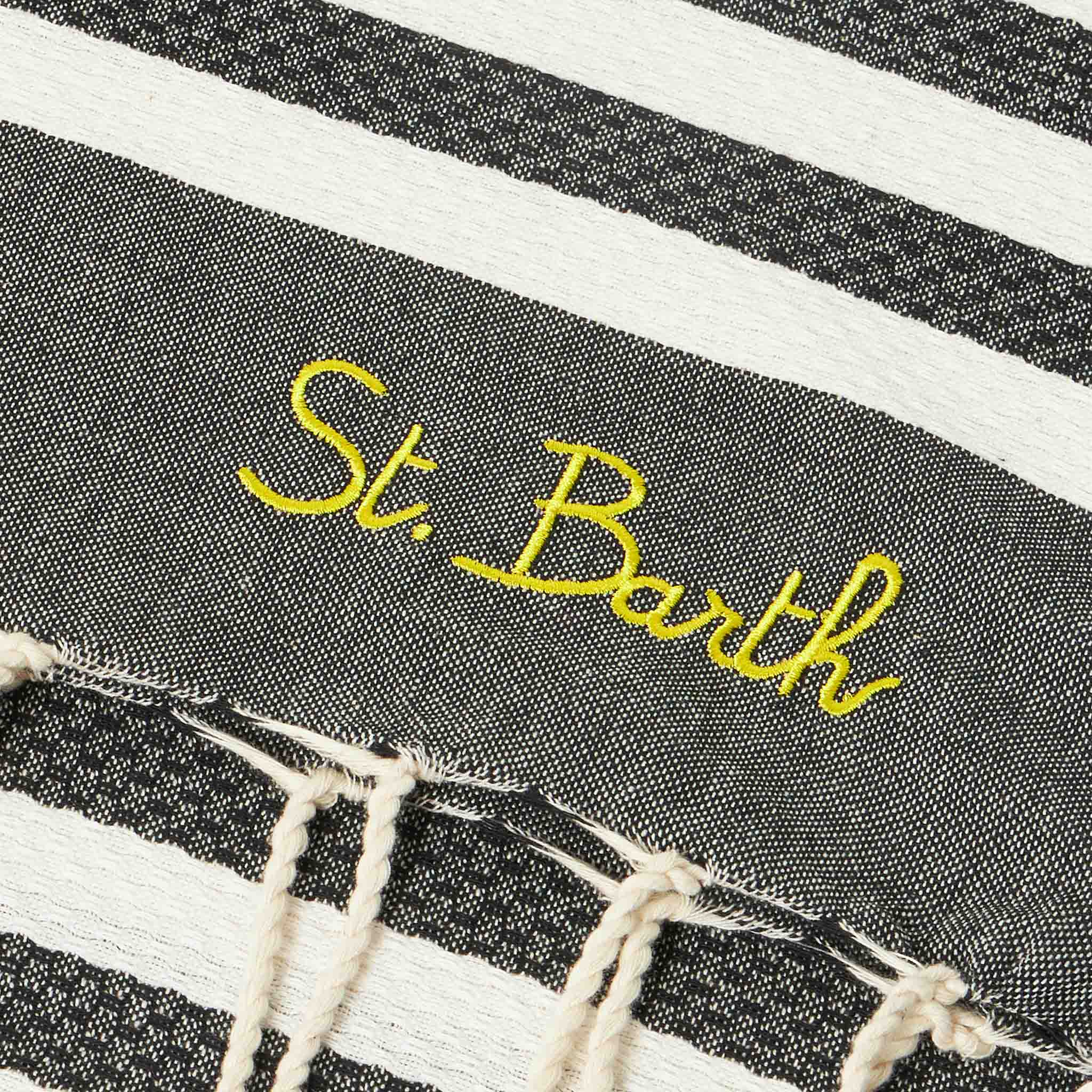 fouta classique en nid d'abeille à rayures
