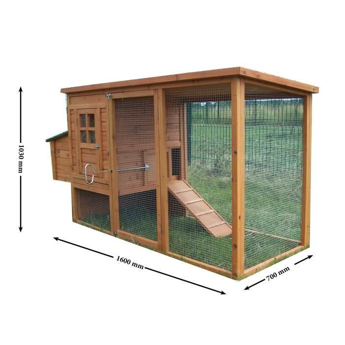 Poulailler standard toit bitumé 1 pente 1,50m²