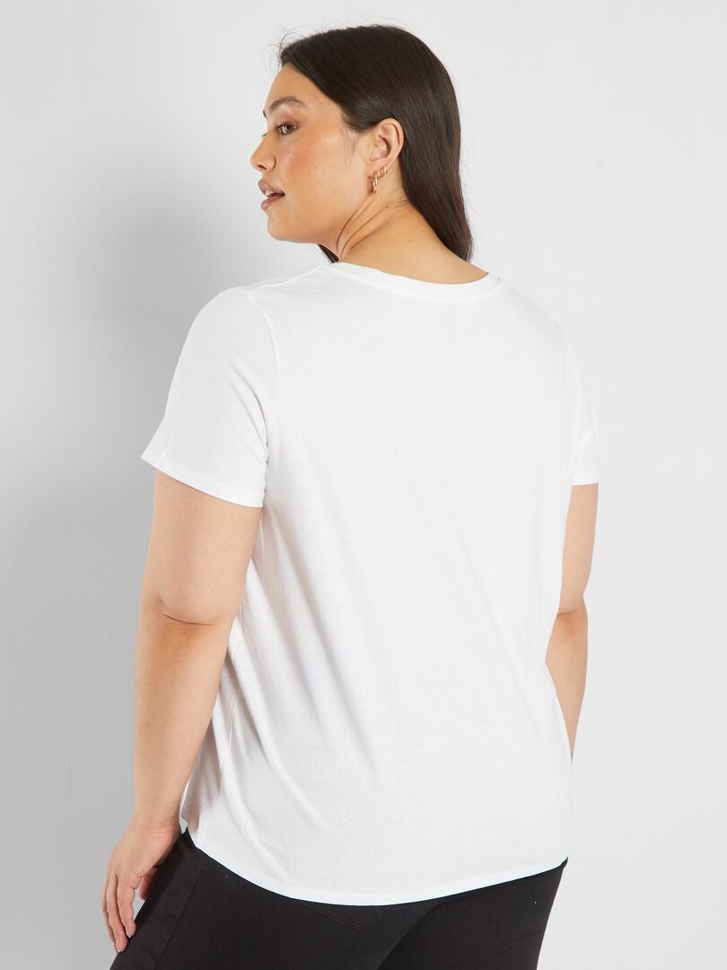 Camiseta de cor sólida - Branca