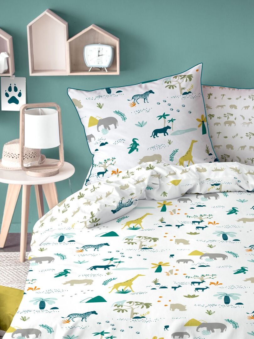 Juego de cama individual de doble cara - BLANCO