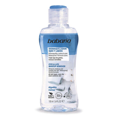 Babaria Eyes & Lips Meikinpoistoaine Vanulappuja Hellävarainen silmä- ja huulimeikinpoistoaine 100 ml