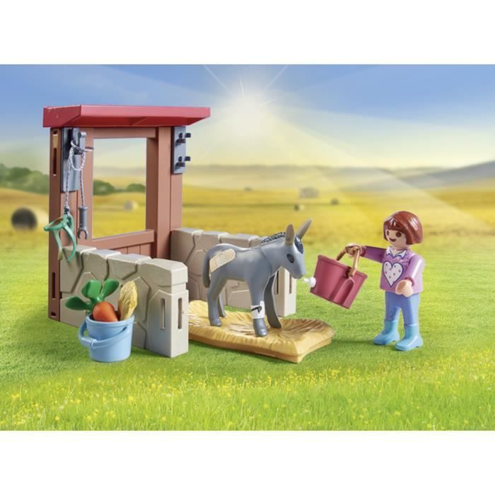 PLAYMOBIL 71471 Dierenarts met boerderijdieren, Plattelandsboerderij, 55 onderdelen, Leeftijd 4+