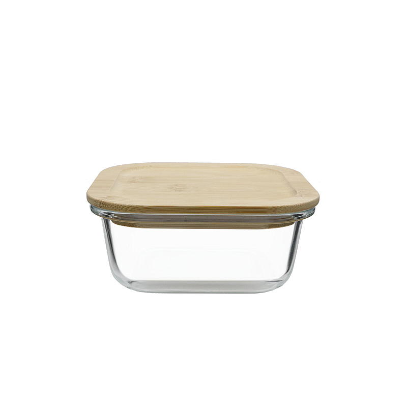 Matoppbevaring i glass og bambus, 0,38 l