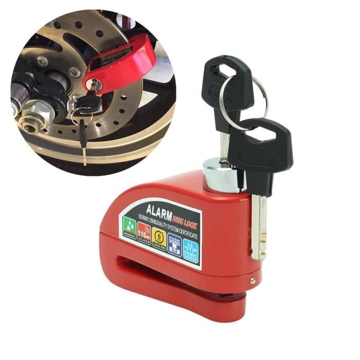 Amarillo - Candado antirrobo con alarma para motocicleta y scooter, candado impermeable para rueda de bicicleta
