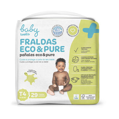 Pañales Baby Wells Eco & Pure Talla 4 29 unidades 29 unidades