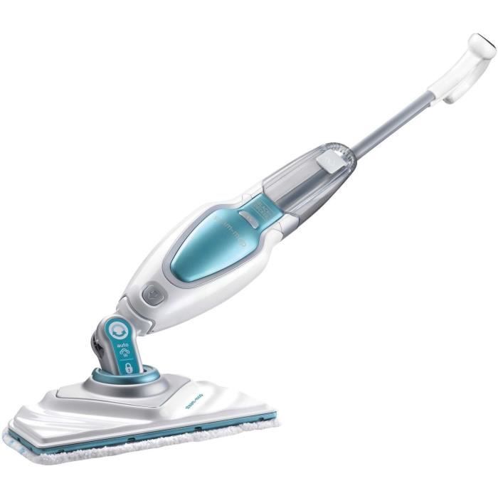 BLACK & DECKER FSM1630-QS - Balai vapeur Tête delta - 1600 W - 4 accessoires - Blanc / Bleu