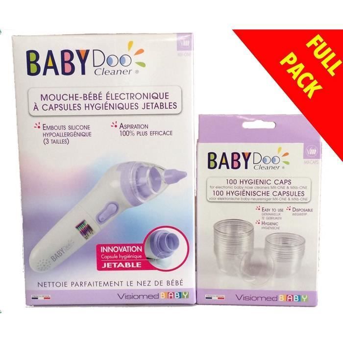 Visiomed - BABYDOO Cleaner Baby Nasal Aspirator MX ONE + BABYDOO Cleaner Nasal Aspirator Tips Boxes of 100 Hygienic Capsules