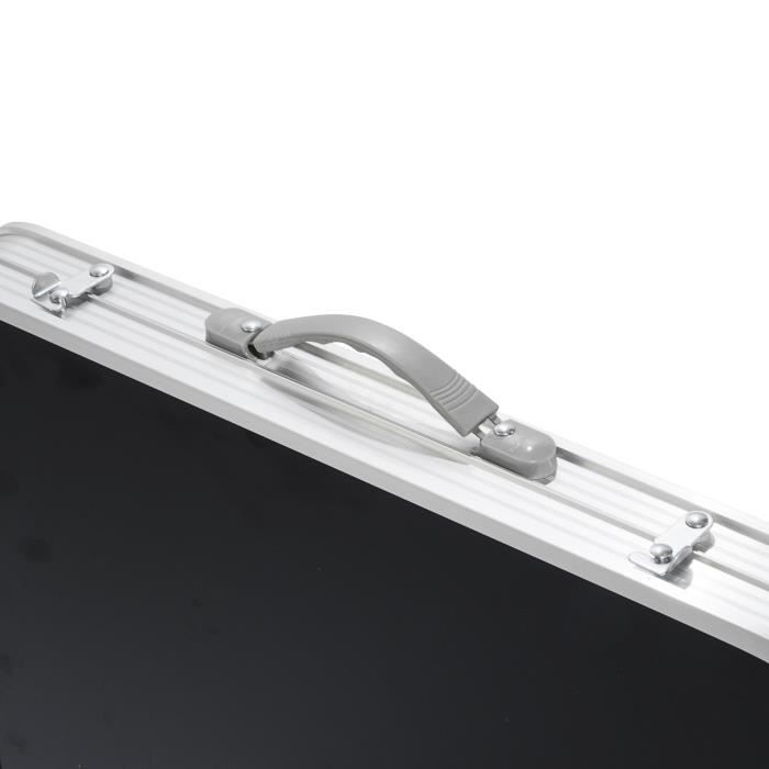 Mesa plegable - Camping - Aluminio 120x60cm - Negra - Multifuncional - Ligera
