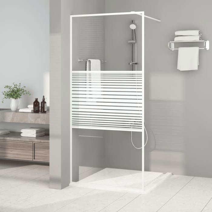 Mampara de ducha vidaXL, separador de ambientes, cabina de ducha, interior de baño, resistente a salpicaduras, blanca, 90x195 cm, 152151