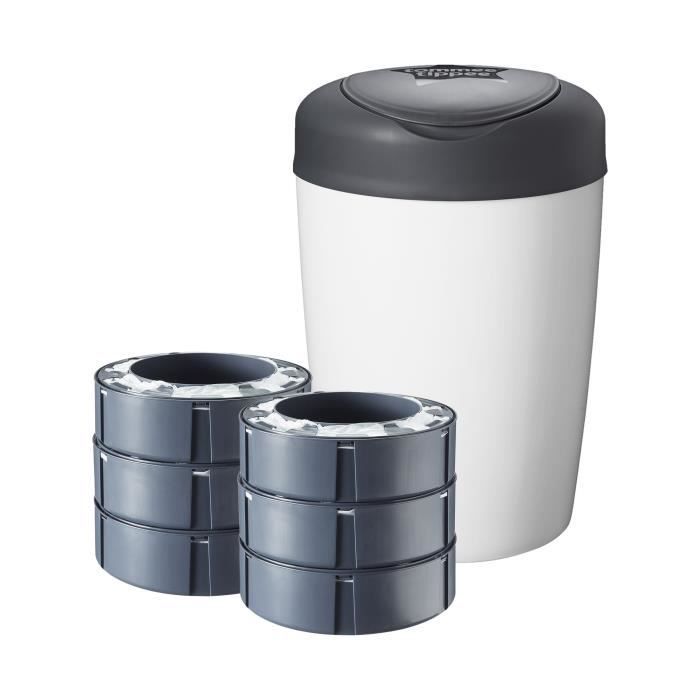TOMMEE TIPPEE Starter Pack, Simplee Diaper Pail, Includes 6x Refills