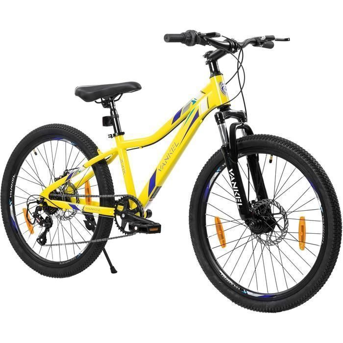 Premium 24-inch bicycle, 6-speed derailleur, unisex mountain bike, brakes and disc brakes, aluminum frame