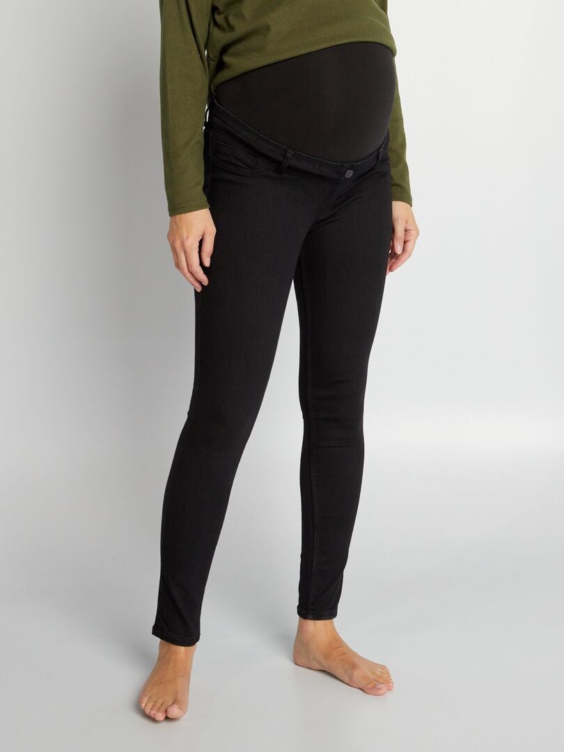 Calça jeans de maternidade superelástica - PRETA