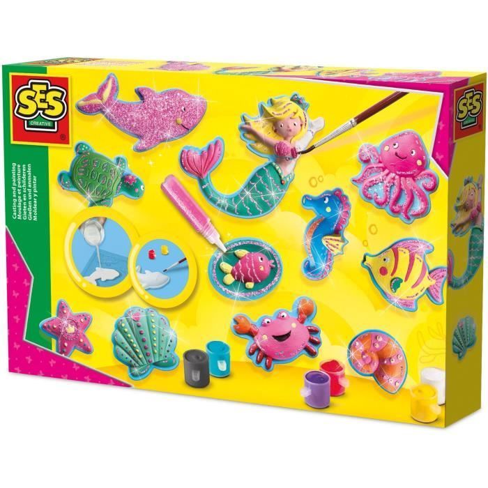 Molding and Painting - SES Creative - Hobby Pink - Ocean Creatures - Children's Creative Activity - Gift Idea - Age: 5+