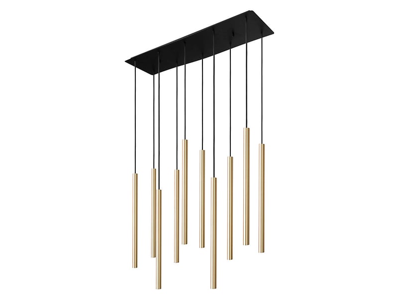 Lampa wisząca Laser 10-punktowa stalowa złota