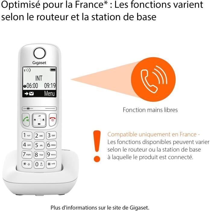 Telefone sem fio GIGASET A695 Trio - 3 aparelhos - Visor grande de alto contraste - Viva-voz