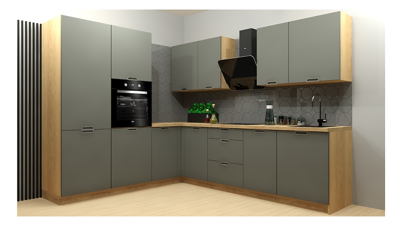 Komplet kuchenny narożny Sile 230x275 cm antracyt mat