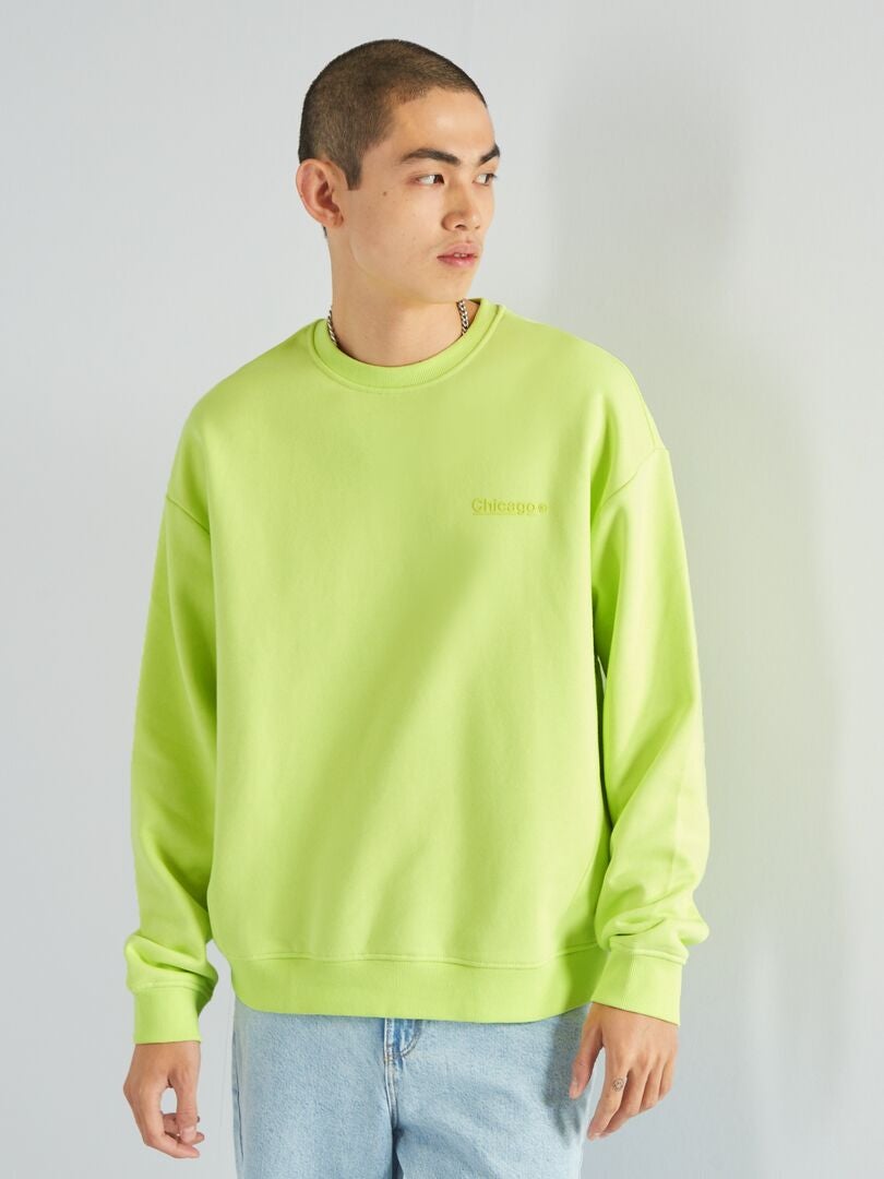 Moletom de lã polar de cor sólida - VERDE