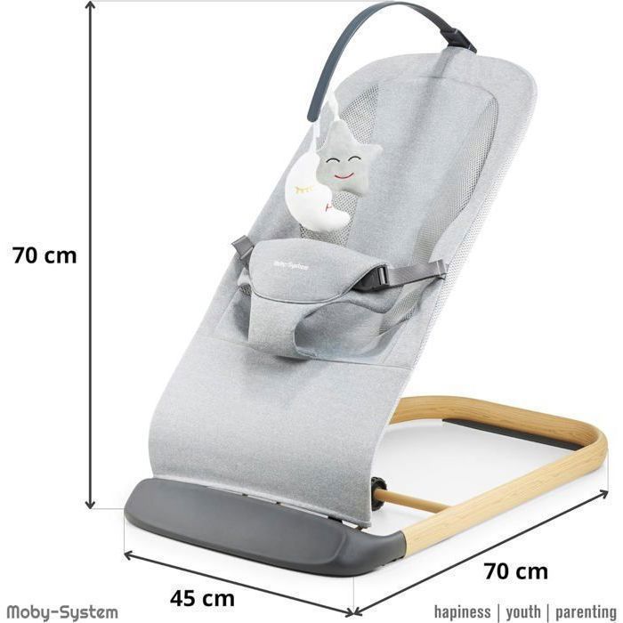 Transat bébé LILY MOBY SYSTEM 2en1 3 positions