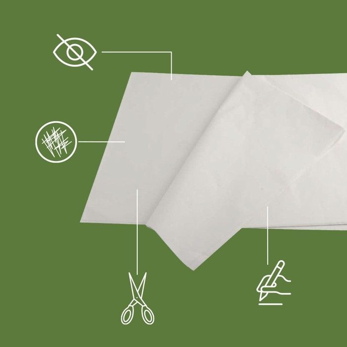 Pack and Move - Lot 100 feuilles papier de soie - 32,5 x 60 cm - Blanc - Emballage cadeau, décoration, anniversaire, mariage