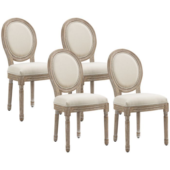 Ruokapöydän tuoliryhmä - HOMCOM - Kumipuu - 49x56x96cm - Beige