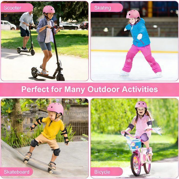 Adjustable Children's Bike Helmet 48-56CM, Bike Helmet for Girls and Boys Ages 3-8, Protective Helmet for Cycling, Rollerblading, Skateboarding, and Scootering