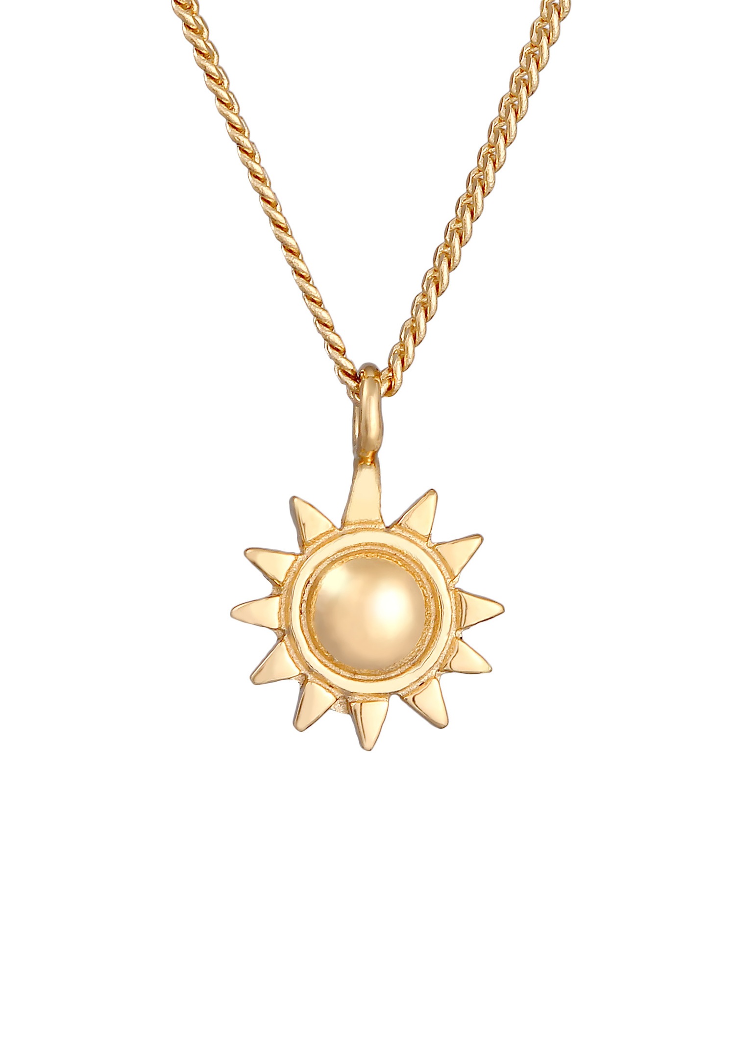Elli Femmes pendentif soleil été en argent sterling 925 plaqué or