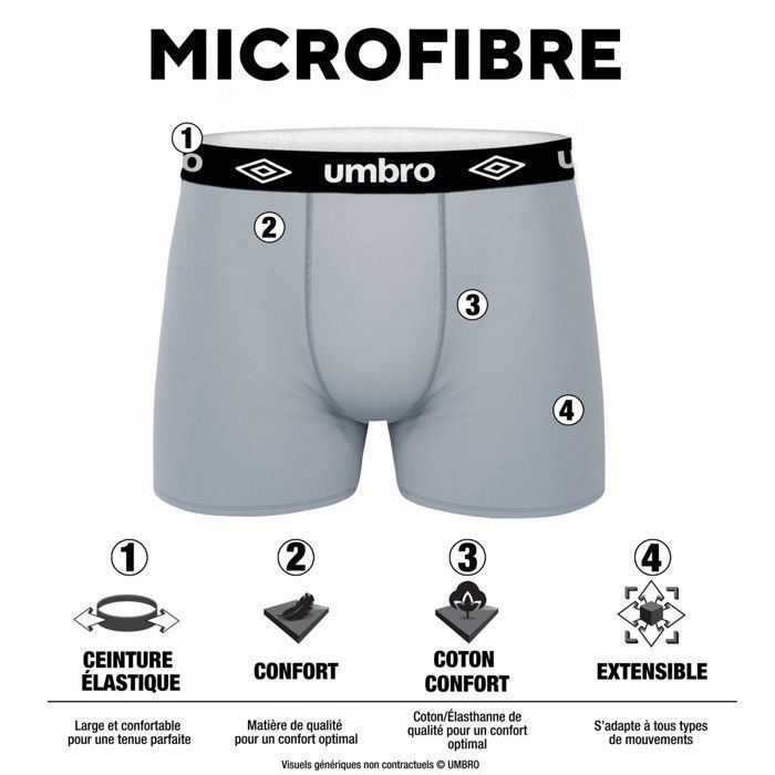 Calzoncillos bóxer de microfibra Umbro Surprise, paquete de 6 para hombre