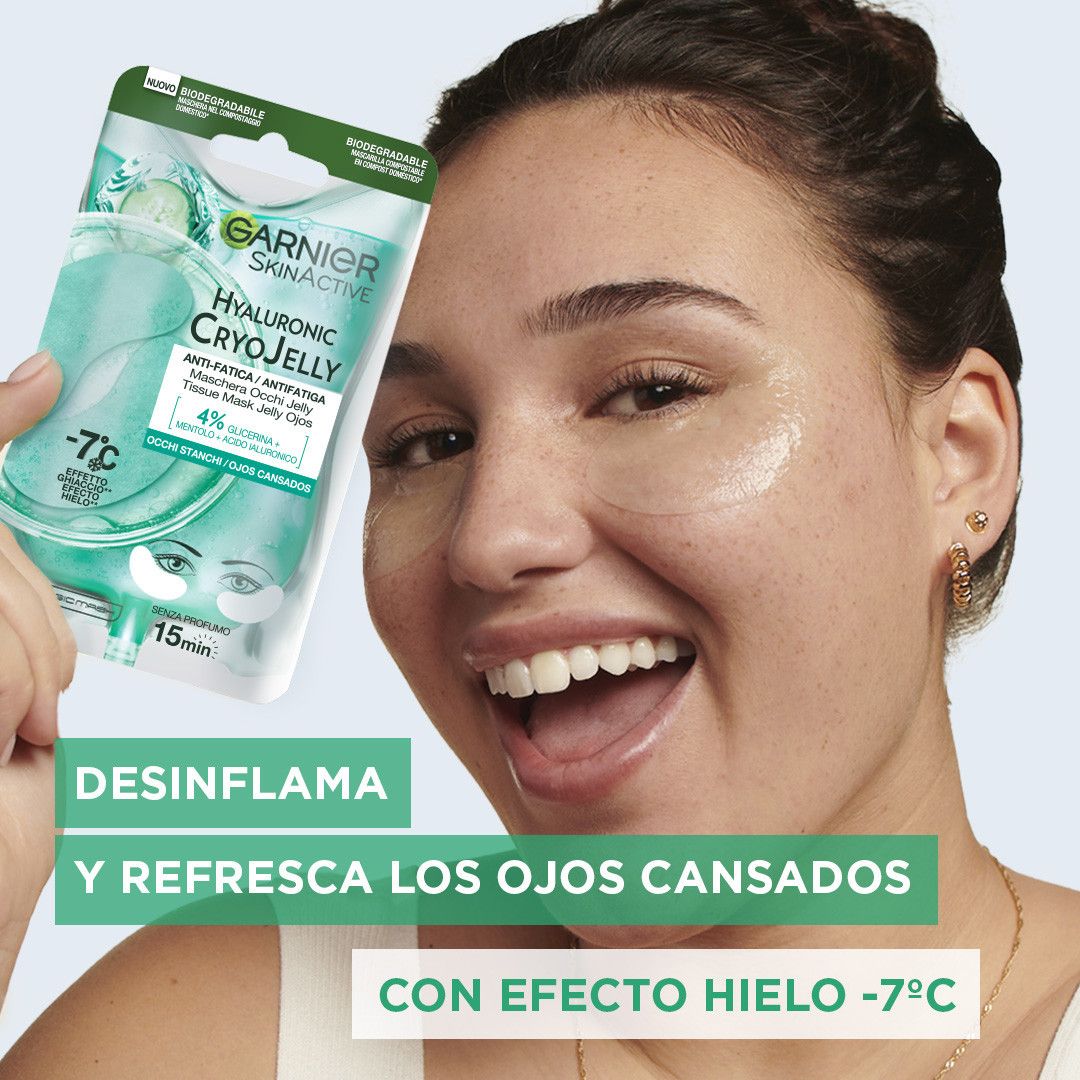 Mascarilla Skin Active Hyaluronic Cryo Jelly Eye Limpieza veido procedūra
